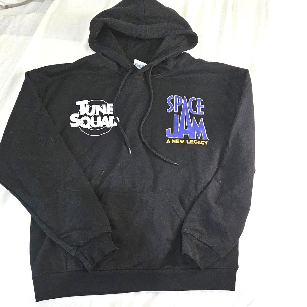 Space Jam A New Legacy Tune Squad Black Graphic Hoodie‎ Mens Large Bugs Bunny L